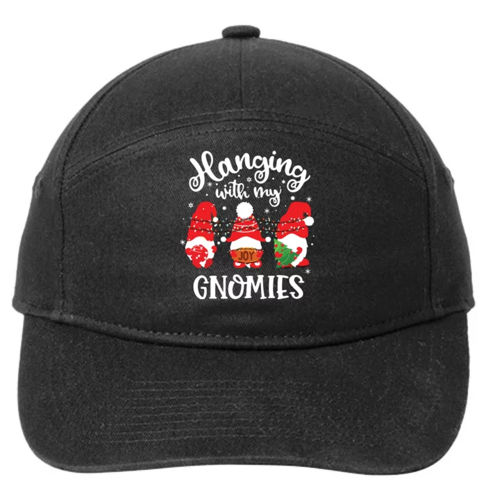 Hanging With My Gnomies Funny Gnome Friend Christmas 7-Panel Snapback Hat