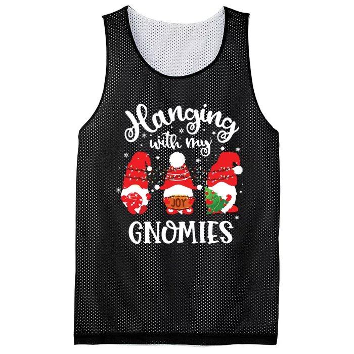 Hanging With My Gnomies Funny Gnome Friend Christmas Mesh Reversible Basketball Jersey Tank