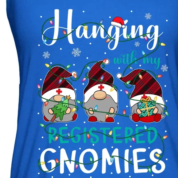 Hanging With My Registered Nurse Gnomies Xmas Nurse Gnomes Cute Gift Ladies Essential Flowy Tank