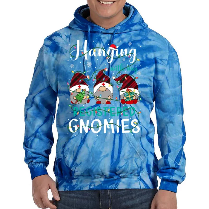 Hanging With My Registered Nurse Gnomies Xmas Nurse Gnomes Cute Gift Tie Dye Hoodie