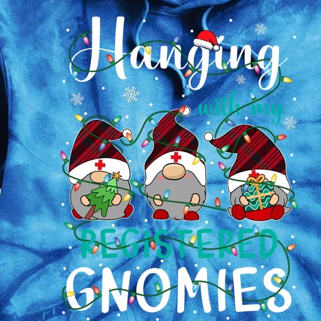 Hanging With My Registered Nurse Gnomies Xmas Nurse Gnomes Cute Gift Tie Dye Hoodie