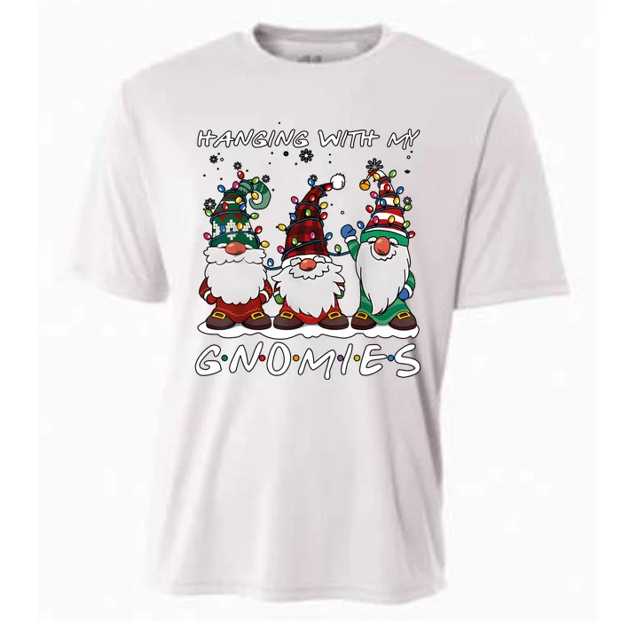 Hanging With My Gnomies Funny Christmas Holiday Season Cooling Performance Crew T-Shirt