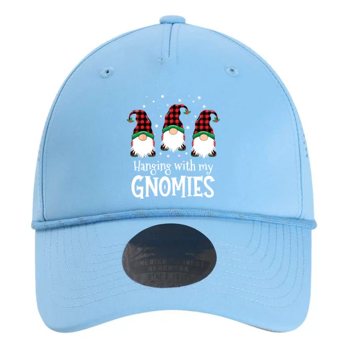 Hanging With My Gnomies Funny Red Plaid Christmas Gnome Performance The Dyno Cap