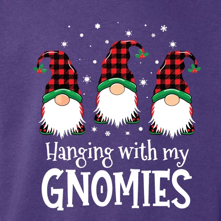 Hanging With My Gnomies Funny Red Plaid Christmas Gnome Toddler Hoodie