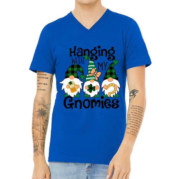 Hanging With My Gnomies Sublimation St. Patrick's Day V-Neck T-Shirt