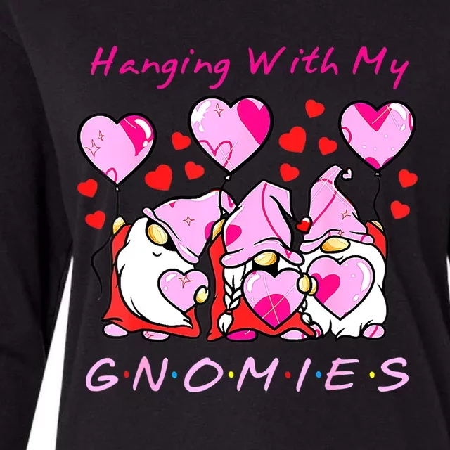 Hanging With My Gnomies Funny Gnome Friend Valentines Day Womens Cotton Relaxed Long Sleeve T-Shirt