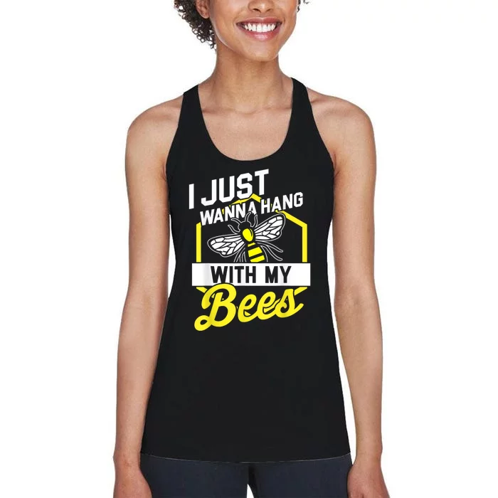 Hang With My Bees Beekeeper & Beekeeping Gift Women's Racerback Tank