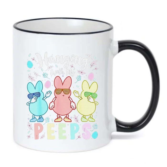 Hanging With My Peeps Cute Bunny Easter Family Black Color Changing Mug