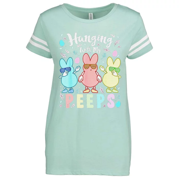 Hanging With My Peeps Cute Bunny Easter Family Enza Ladies Jersey Football T-Shirt