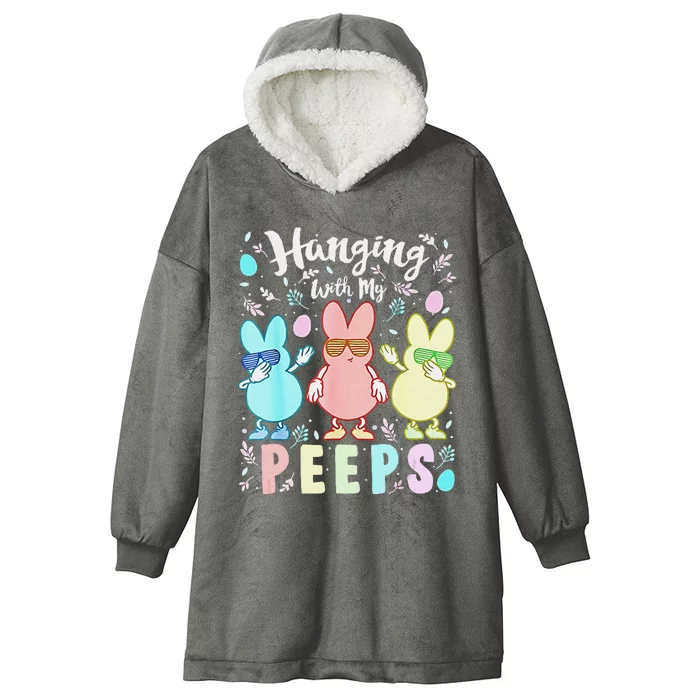 Hanging With My Peeps Cute Bunny Easter Family Hooded Wearable Blanket