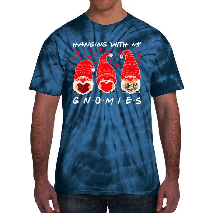 Hanging with my Gnomies Red Plaid Valentines Day Boy Girl Tie-Dye T-Shirt