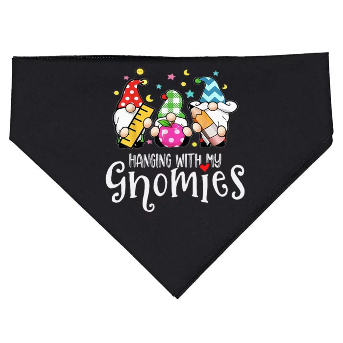 Hanging With My Gnomies Merry Christmas Teacher Gnomes Pjs USA-Made Doggie Bandana