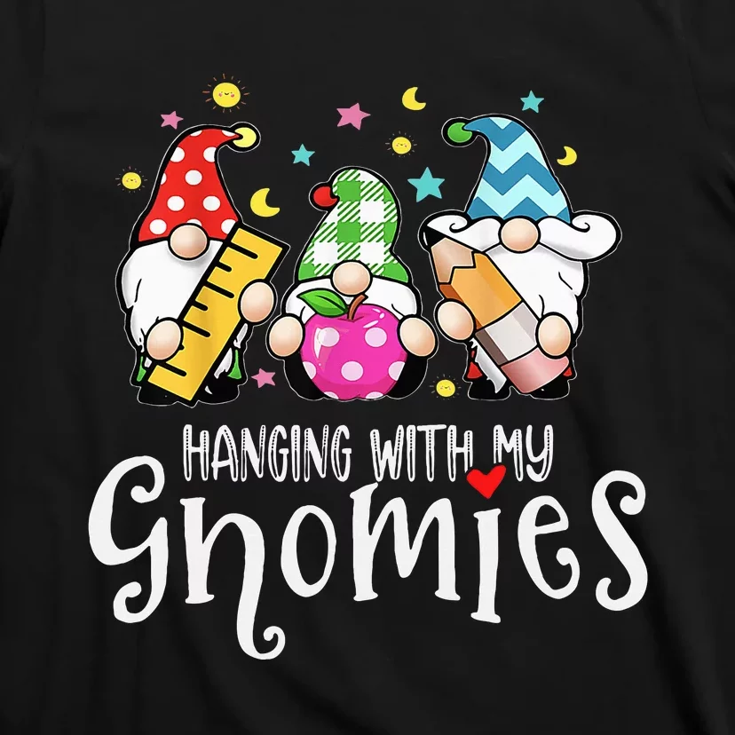 Hanging With My Gnomies Merry Christmas Teacher Gnomes Pjs T-Shirt