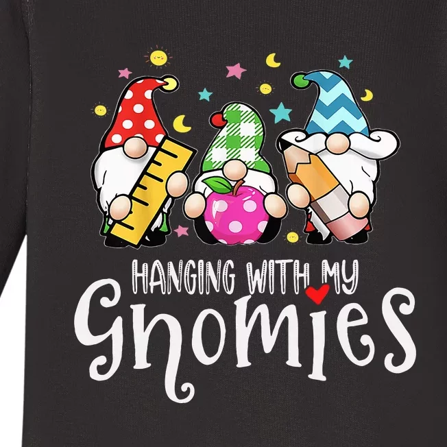 Hanging With My Gnomies Merry Christmas Teacher Gnomes Pjs Baby Long Sleeve Bodysuit