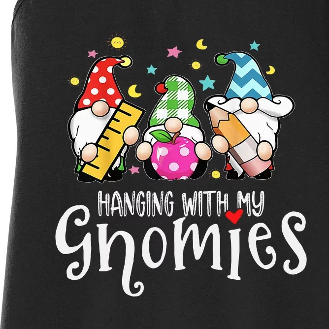 Hanging With My Gnomies Merry Christmas Teacher Gnomes Pjs Women's Racerback Tank