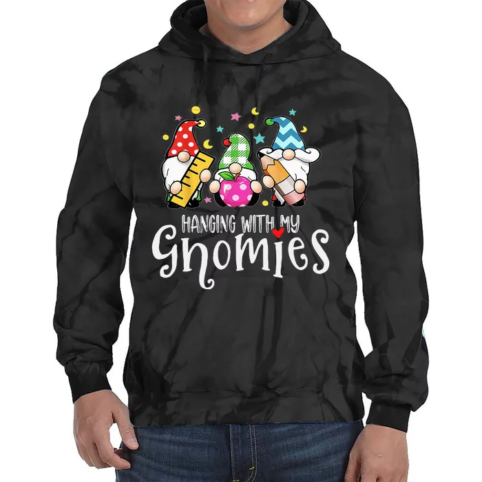 Hanging With My Gnomies Merry Christmas Teacher Gnomes Pjs Tie Dye Hoodie