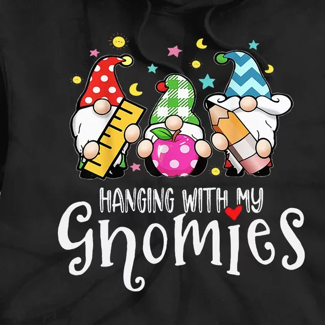 Hanging With My Gnomies Merry Christmas Teacher Gnomes Pjs Tie Dye Hoodie