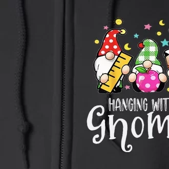 Hanging With My Gnomies Merry Christmas Teacher Gnomes Pjs Full Zip Hoodie