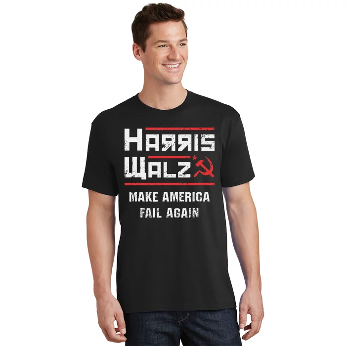 Harris Walz Make America Fail Again Anti Kamala Socialist T-Shirt