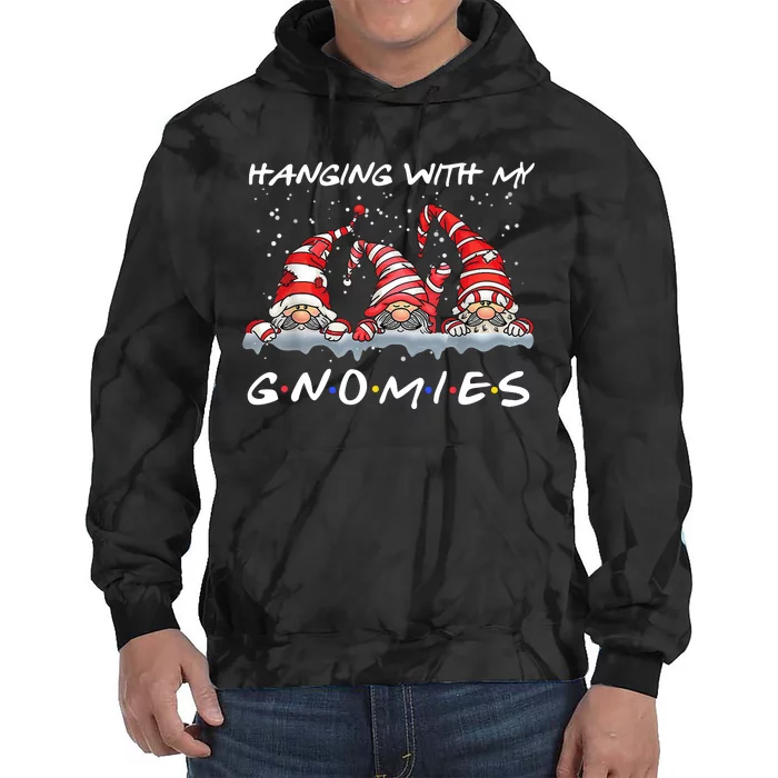 Hanging With My Gnomies Friends Christmas Tie Dye Hoodie