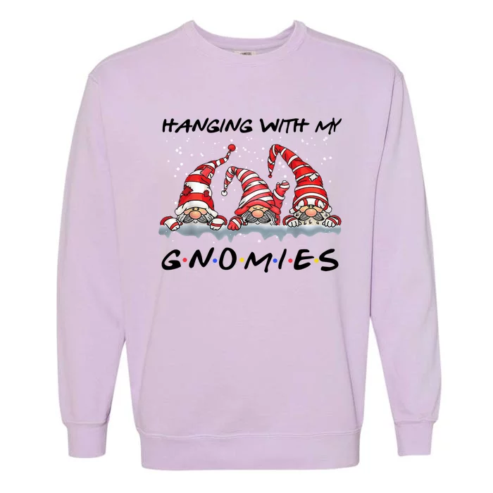 Hanging With My Gnomies Friends Christmas Garment-Dyed Sweatshirt