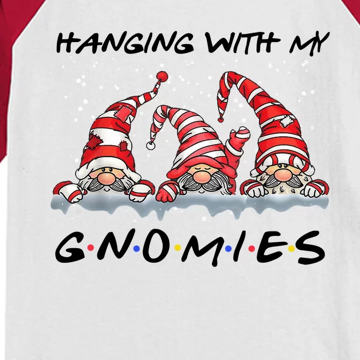 Hanging With My Gnomies Friends Christmas Kids Colorblock Raglan Jersey