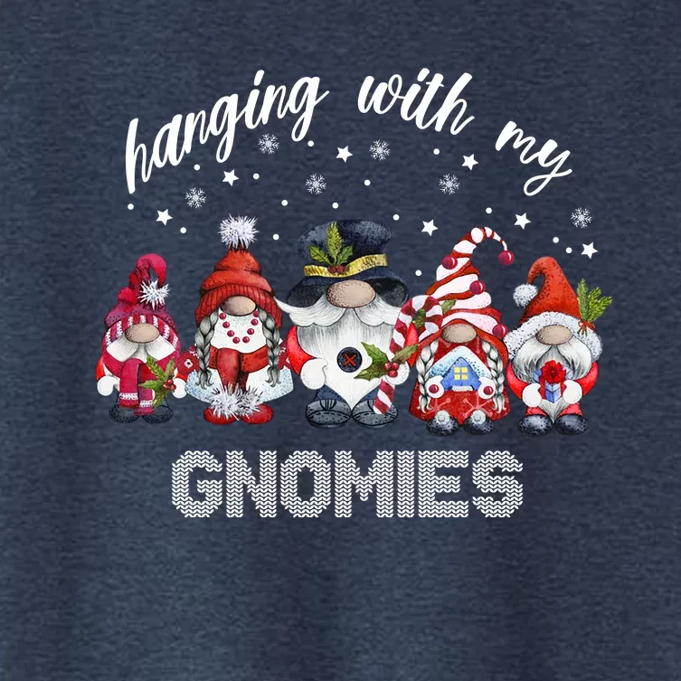 Hanging With My Gnomies Funny Garden Gift For Christmas Women's Crop Top Tee