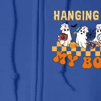 Hanging With My Boos Halloween Nurse Doctor Boo Ghost Squad Meaningful Gift Full Zip Hoodie