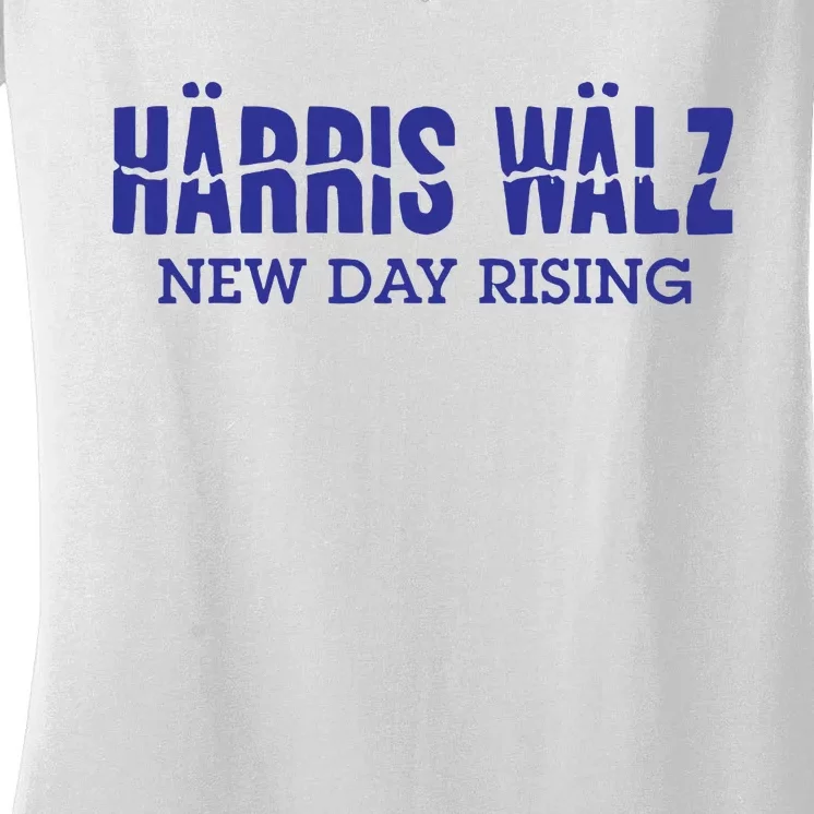 Harris Walz New Day Rising Women's V-Neck T-Shirt