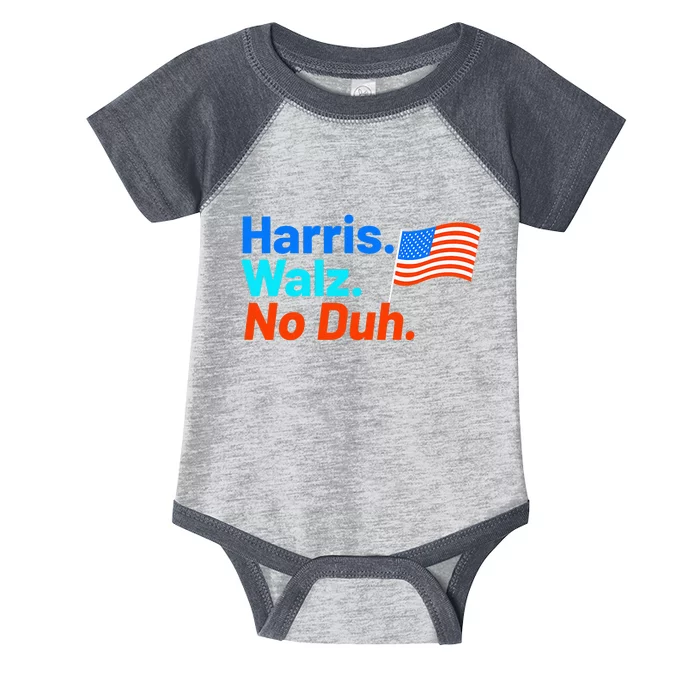 Harris Walz No Duh Kamala Harris Tim Walz Humor Infant Baby Jersey Bodysuit