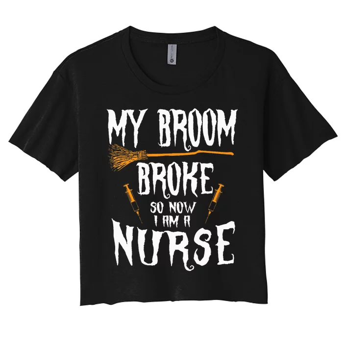 Hilarious Witch Nurse Costume for Effortless Halloween Fun Women's Crop Top Tee