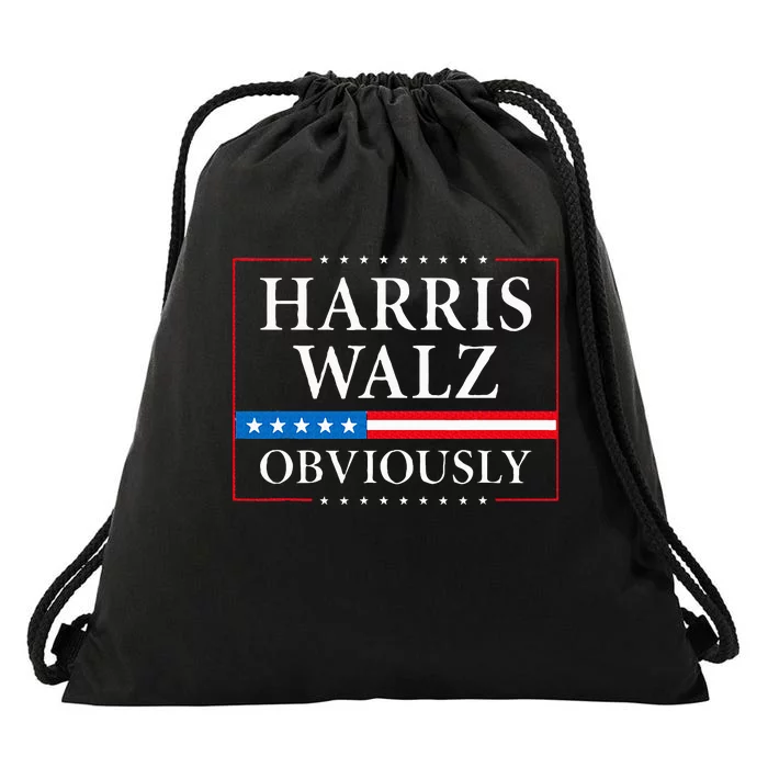 Harris Walz Obviously President Kamala Harris Waltz Election Drawstring Bag