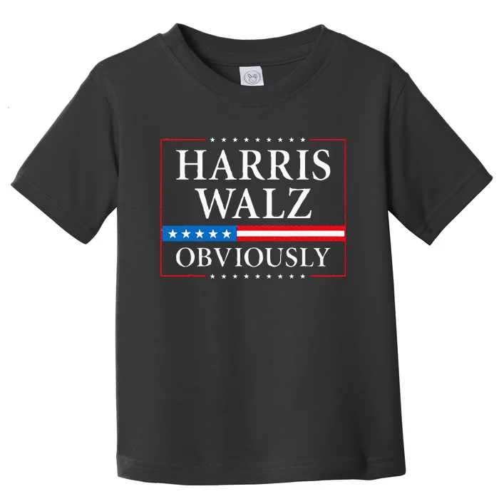 Harris Walz Obviously President Kamala Harris Waltz Election Toddler T-Shirt