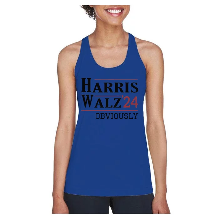 Harris Walz Obviously 2024 Harris Tim Walz Waltz 2024 Women's Racerback Tank