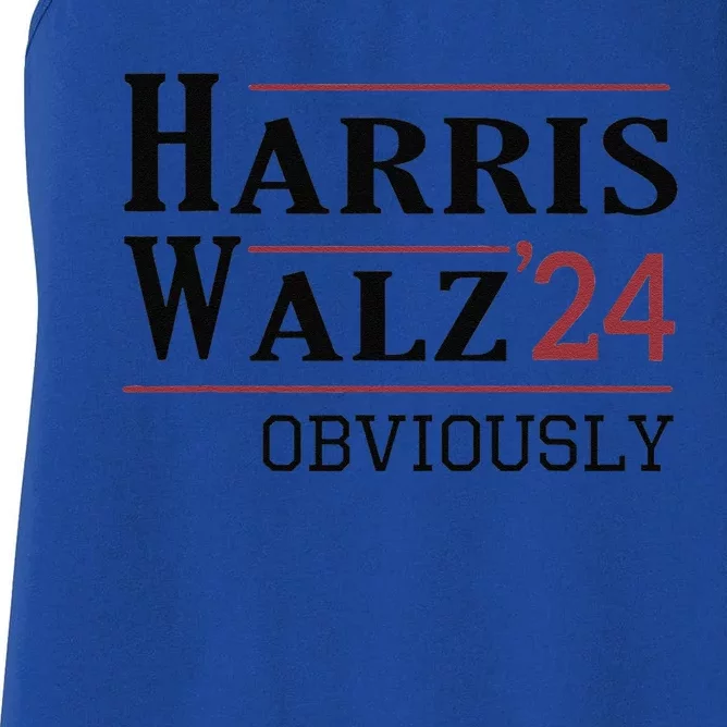 Harris Walz Obviously 2024 Harris Tim Walz Waltz 2024 Women's Racerback Tank