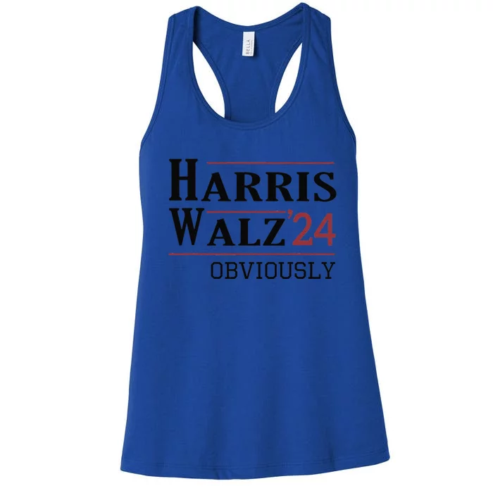 Harris Walz Obviously 2024 Harris Tim Walz Waltz 2024 Women's Racerback Tank