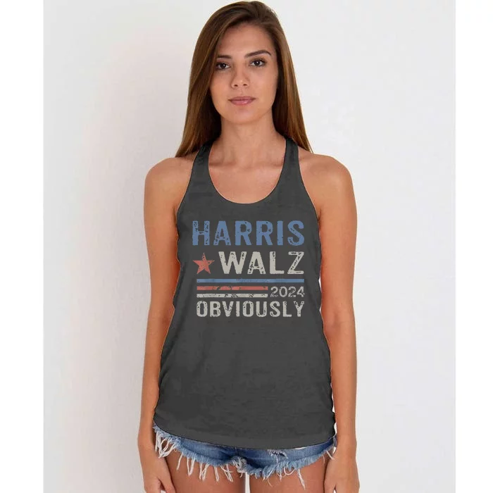 Harris Walz Obviously 2024 Harris Tim Walz Waltz 2024 Women's Knotted Racerback Tank