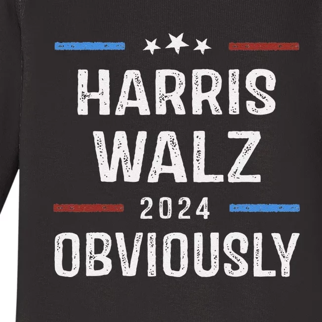 Harris Walz Obviously 2024 Harris Tim Walz Waltz 2024 Baby Long Sleeve Bodysuit