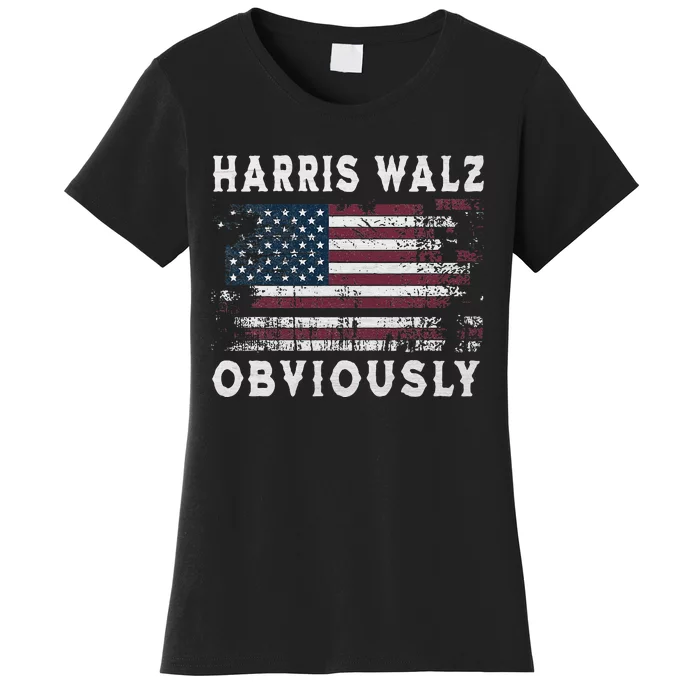 Harris Walz Obviously Kamala Harris Tim Waltz Election 2024 Women's T-Shirt