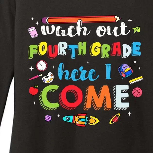 Heart Watch Out Fourth Grade Here I Come Back To School Funny Gift Womens CVC Long Sleeve Shirt