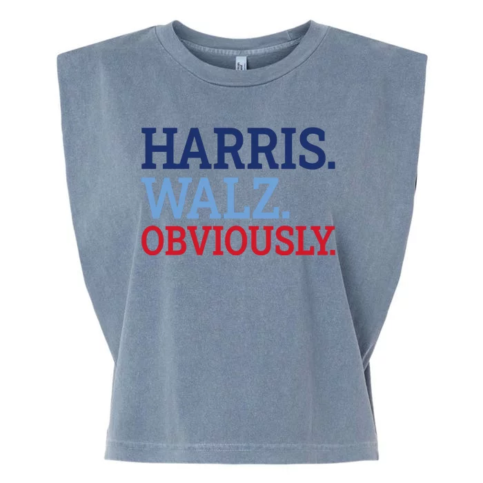 Harris Walz Obviously 2024 Garment-Dyed Women's Muscle Tee