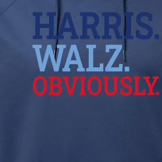 Harris Walz Obviously 2024 Performance Fleece Hoodie