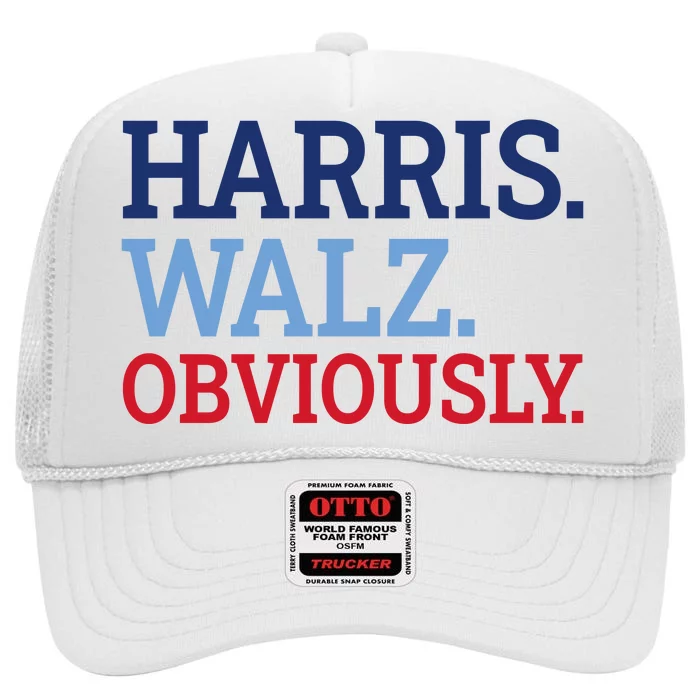 Harris Walz Obviously 2024 High Crown Mesh Trucker Hat