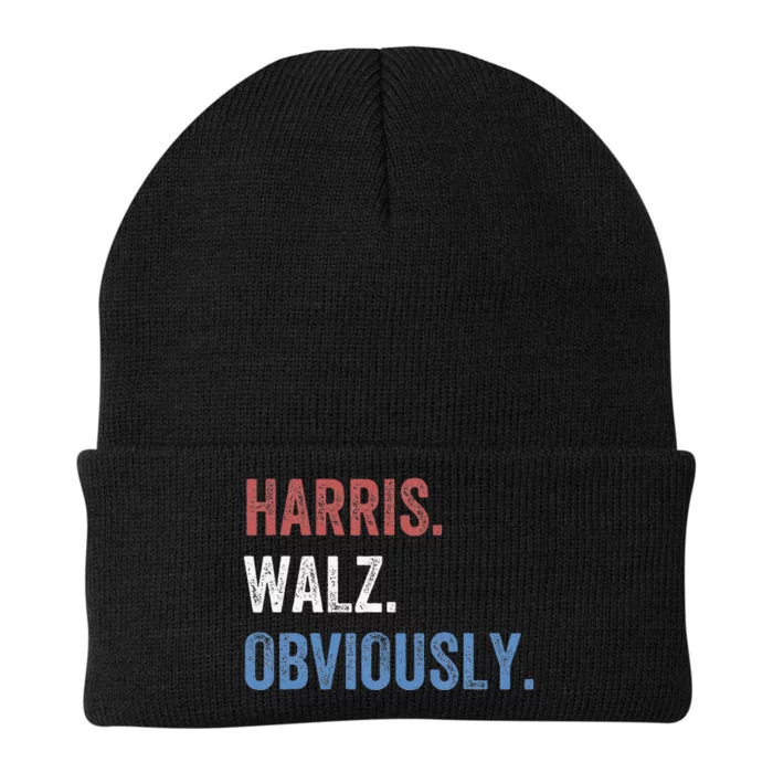 Harris. Walz. Obviously Kamala Harris & Tim Walz 2024 Knit Cap Winter Beanie