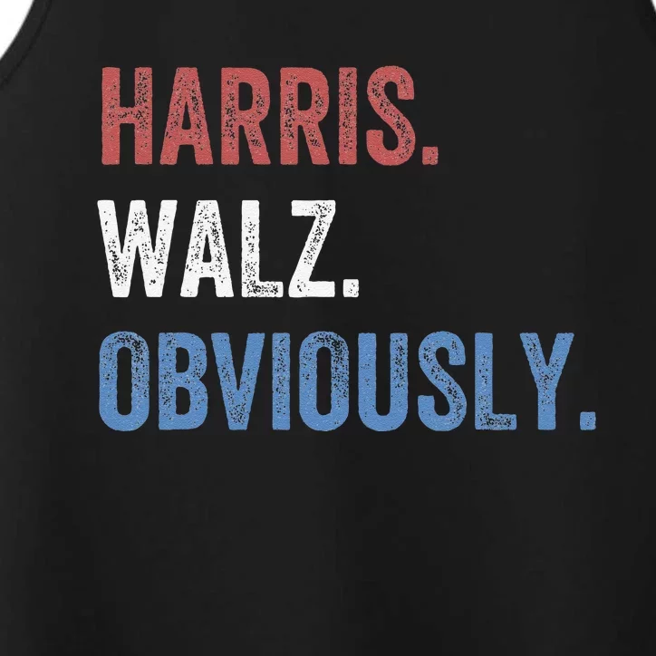 Harris. Walz. Obviously Kamala Harris & Tim Walz 2024 Performance Tank