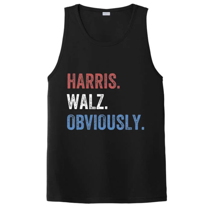 Harris. Walz. Obviously Kamala Harris & Tim Walz 2024 Performance Tank