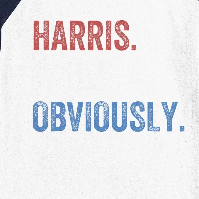 Harris. Walz. Obviously Kamala Harris & Tim Walz 2024 Baseball Sleeve Shirt