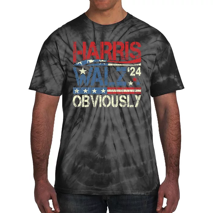 Harris Walz Obviously! Harris Waltz 2024 Election Gift Tie-Dye T-Shirt