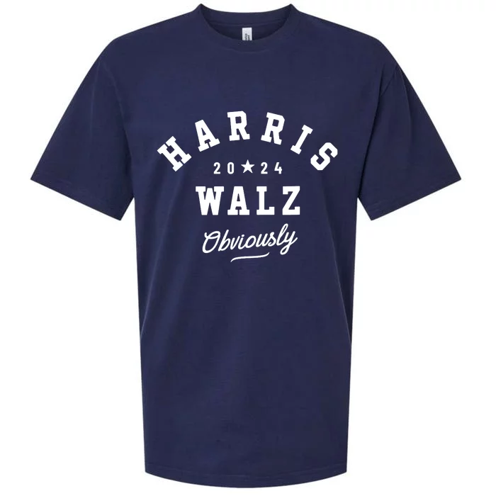 Harris Walz Obviously 2024 Elegant Minimalist Sueded Cloud Jersey T-Shirt