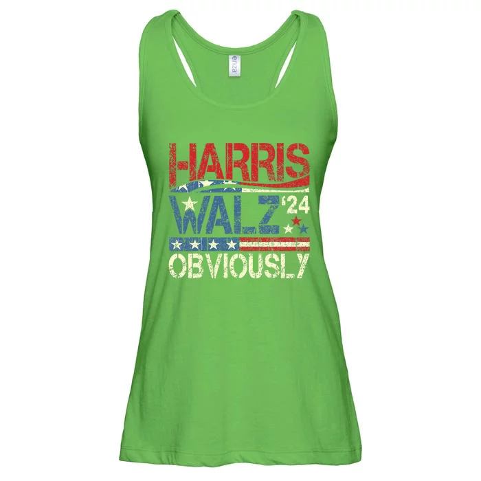 Harris Walz Obviously! Harris Waltz 2024 Election Ladies Essential Flowy Tank